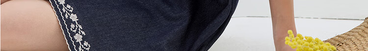 Джинсовое платье Giordano, женское, летнее, с вышивкой, круглым вырезом, без рукавов, модель 18465809