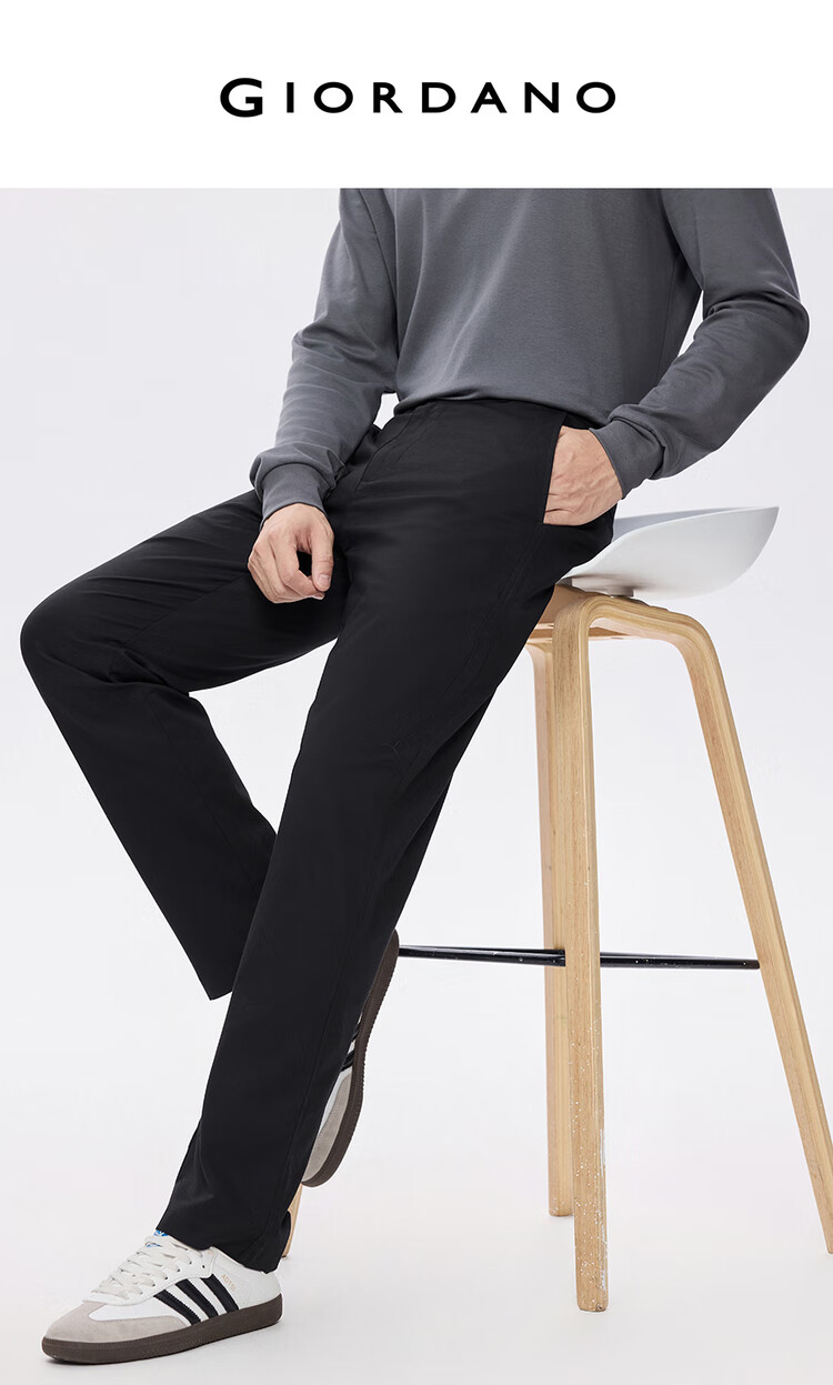 Мужские повседневные брюки Giordano, прямые, из 100% хлопка, с низкой посадкой, размер 31, цвет: 24 керамический хаки