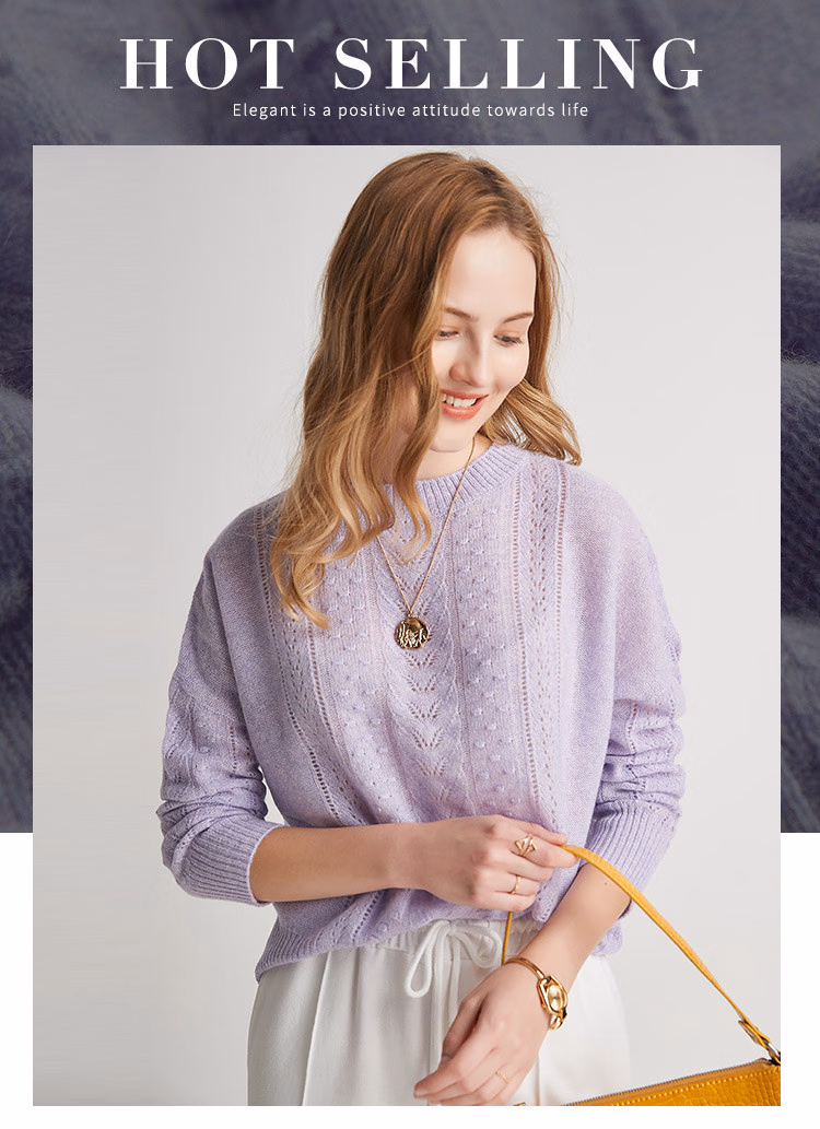 PALUOPO 帕罗 100%山羊绒 镂空绞花设计 女式羊绒衫 ET20167R 双重优惠折后￥359 多色可选 好评返10元