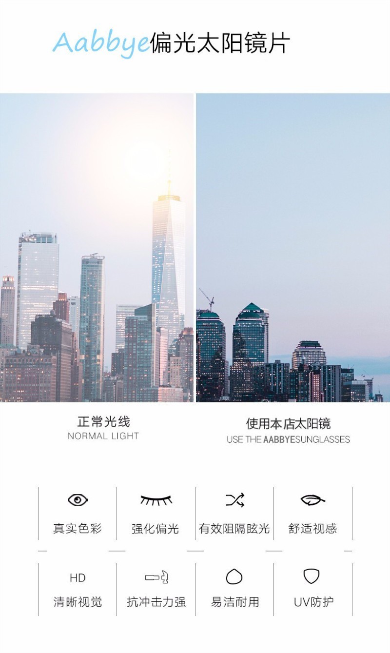 23，Aabbye 太陽鏡夾片男女同款偏光墨鏡防紫外線司機駕駛蛤蟆近眡眼鏡夾片 夜眡片