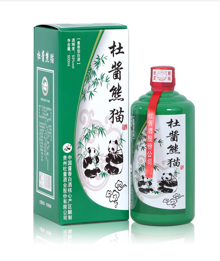 送礼年货杜酱熊猫酒贵州茅台镇53度香柔酱香型白酒礼盒粮食酒500ml1瓶