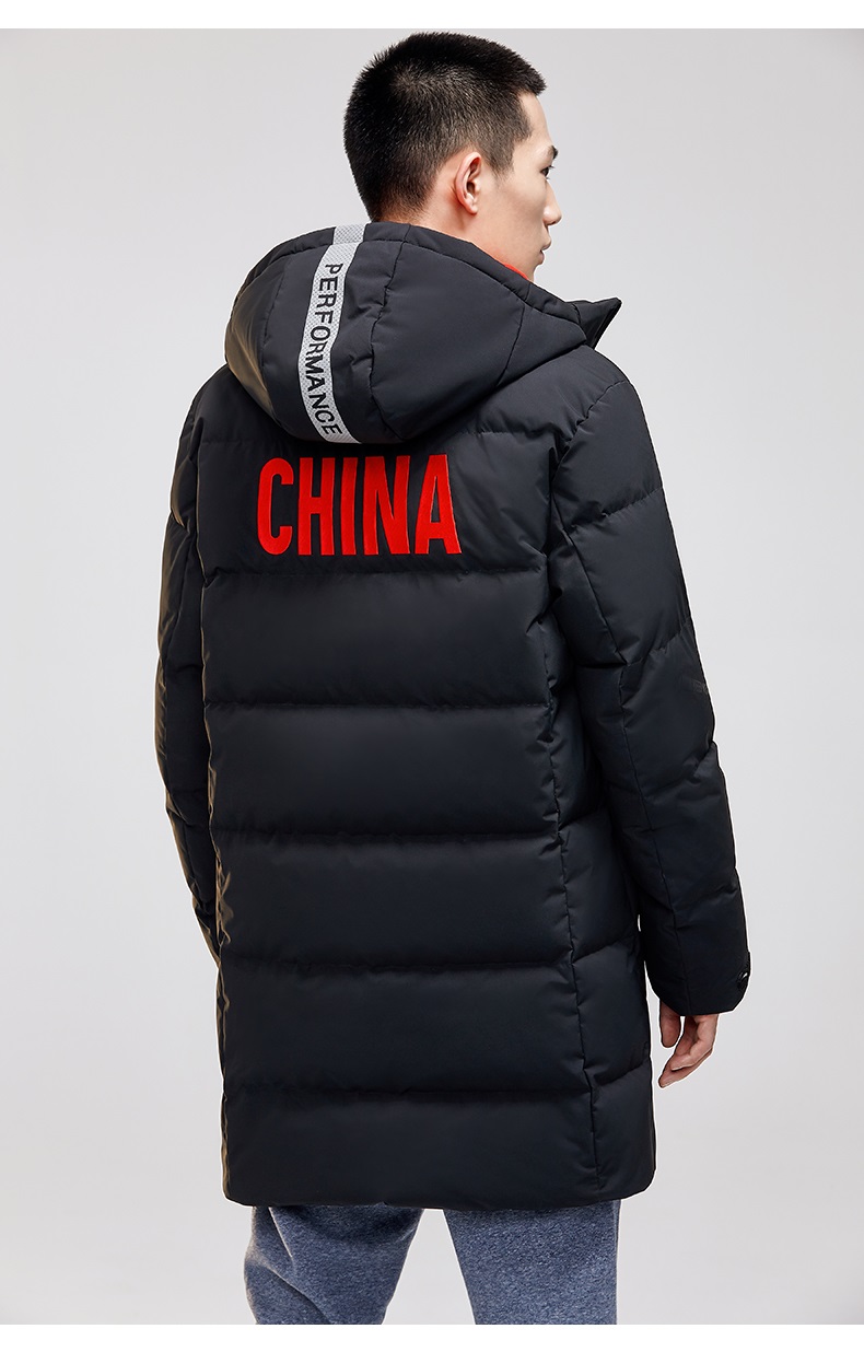 安踏羽绒服男装2020春季新款保暖加厚外套防风上衣夹克长款棉服 -2