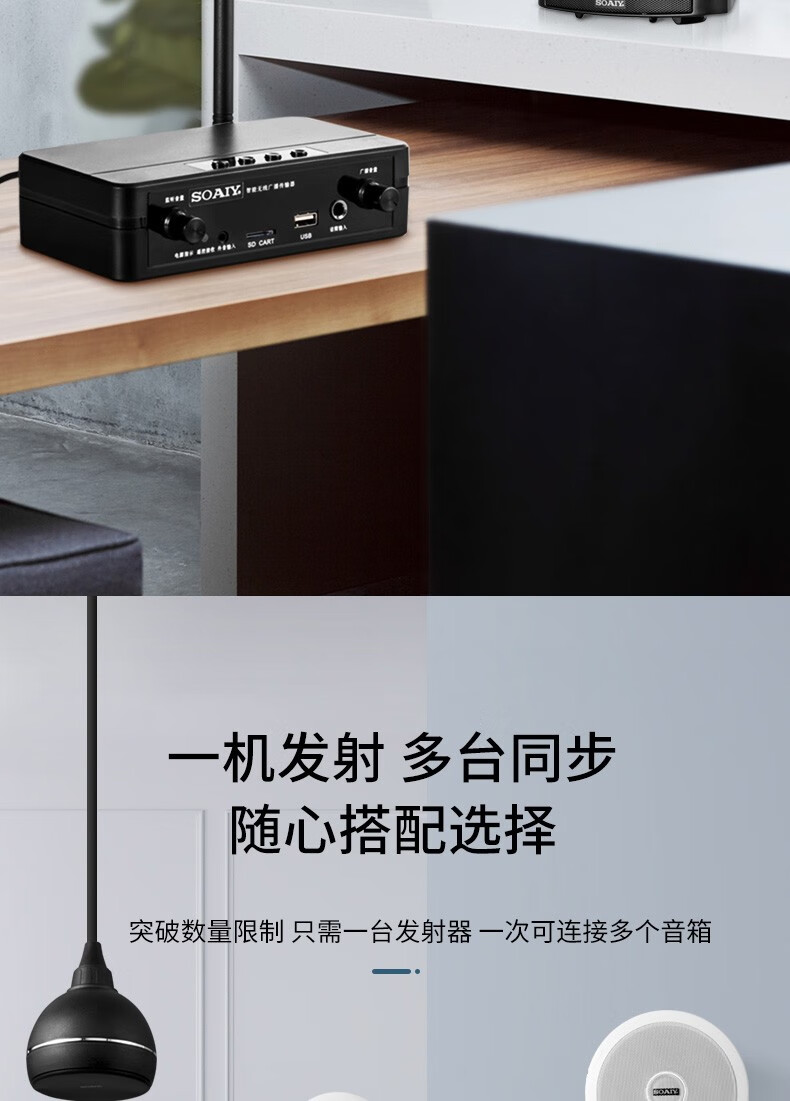 索爱l77无线蓝牙吊球音响店铺餐厅悬挂式吊杆吊顶天花音箱店壁挂壁