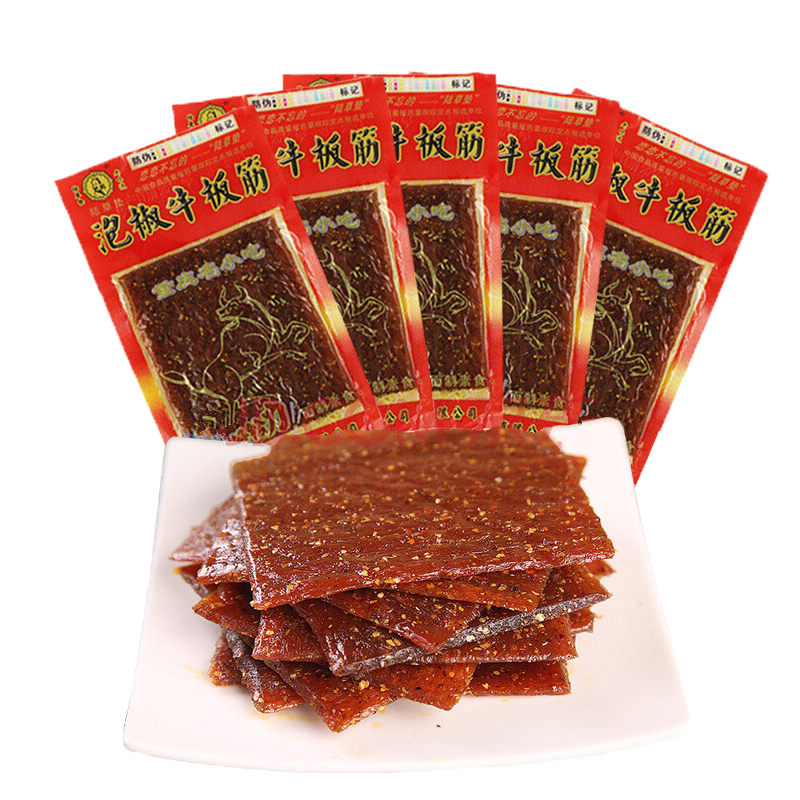 陆草垫泡椒臭干子泡椒牛板筋麻辣味儿时辣条好吃的小零食铺整箱批发