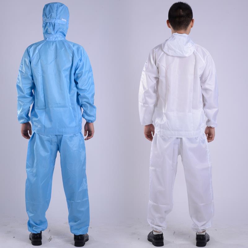 防尘服连帽分体无尘服衣服连体套装防尘喷漆男女防护工作服白色连体连