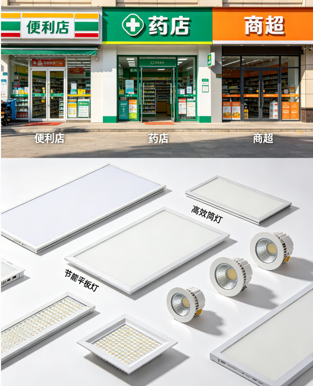 连锁商超药店照明节能改造多少钱？好视友节能照明零成本灯具替换省电方案
