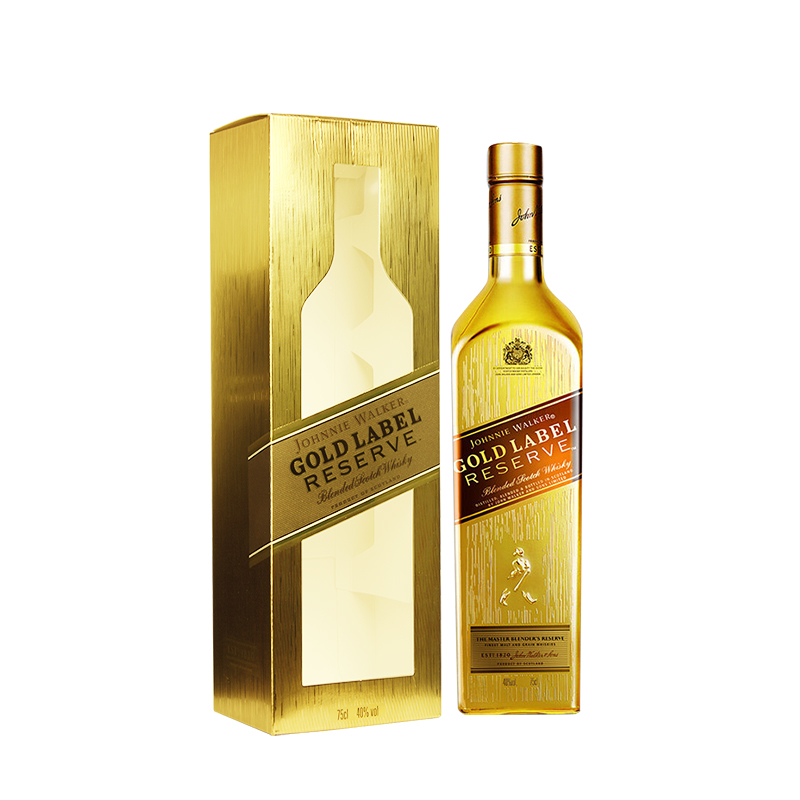 尊尼获加johnniewalker洋酒苏格兰调和威士忌金牌金方750ml