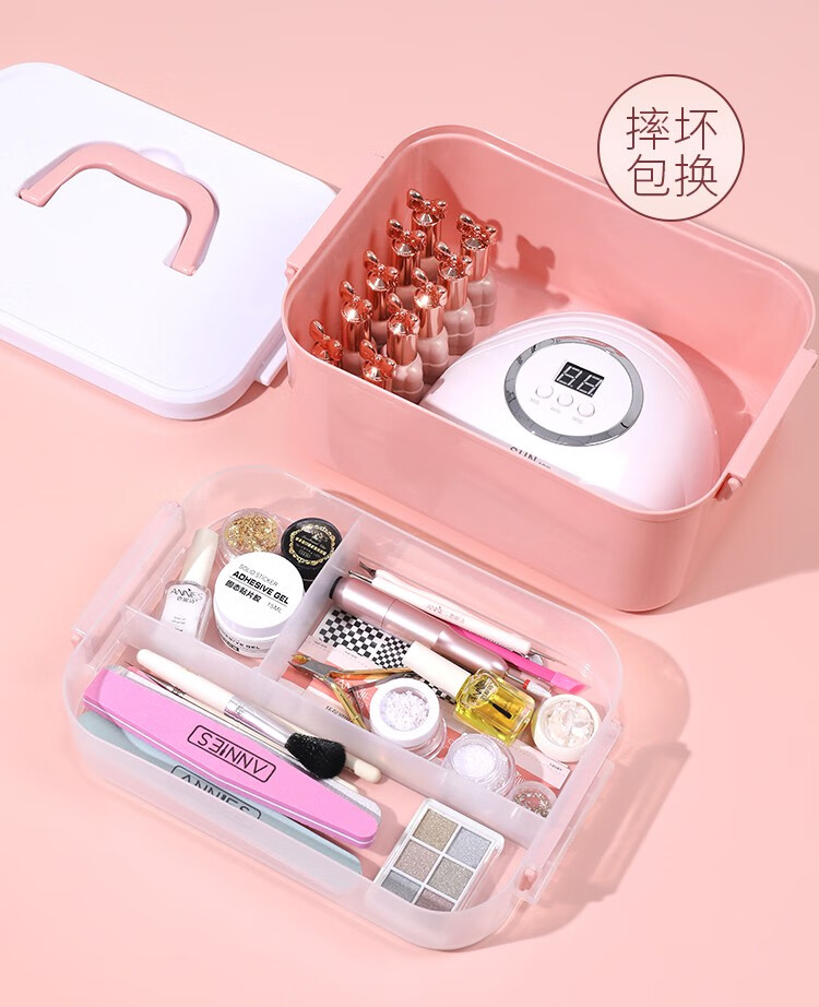 恩妮诗美甲新手初学者套装专业做指甲油胶家用全套工具烤灯开店用一整套 【新手3】选8色（入门推荐）