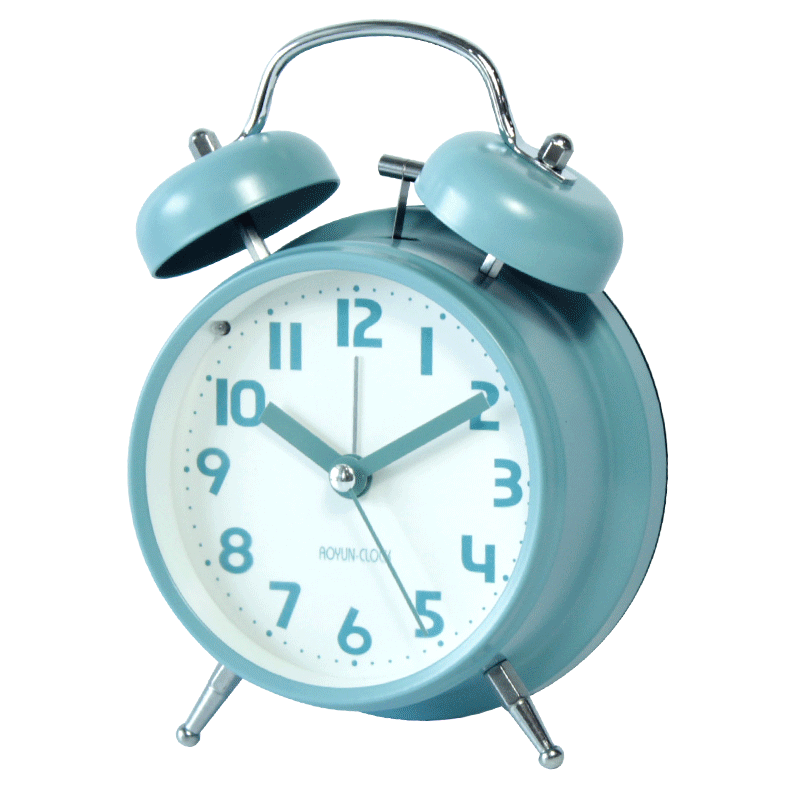 学生卧室4寸简约风创意新款圆形静音扫描带夜灯金属打