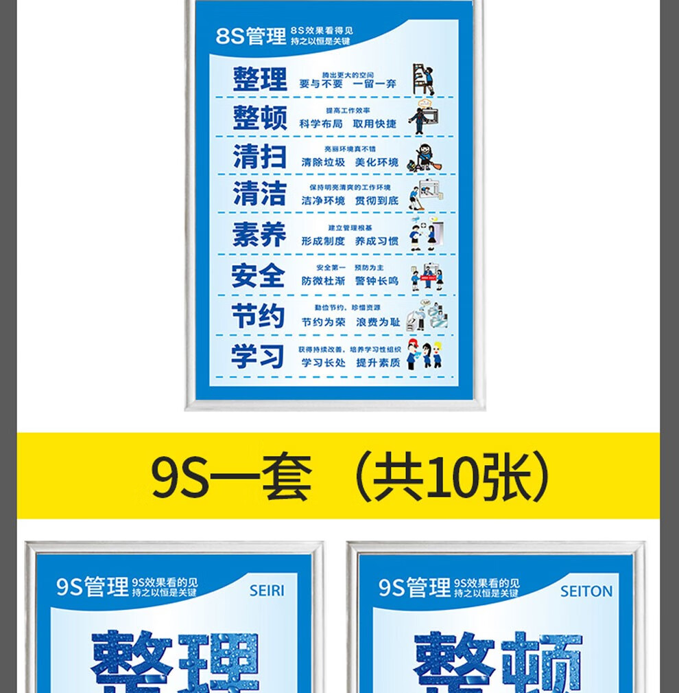 5s宣传标语标识牌 5s-15s企业工厂车间仓库车间生产现场文化管理海报