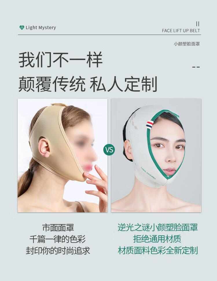 逆光谜 LIGHT MYSTERY逆光之谜面罩面雕V脸提拉紧致术后提升绷带温变加强版变色大轮廓 6.0新款全面颊 1件