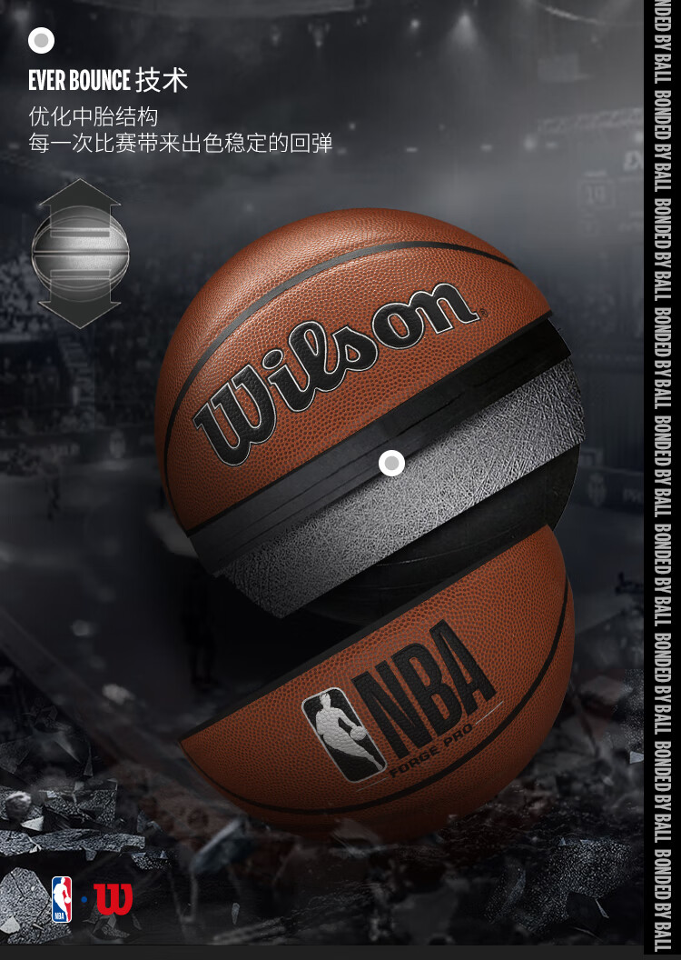 威尔胜（Wilson）NBA专业训练篮球WTB8000IB07CNProForge七号比赛室内外通用7号PU篮球Forge Pro WTB8000IB07CN/06CN 七号篮球(标准球)详情图片6