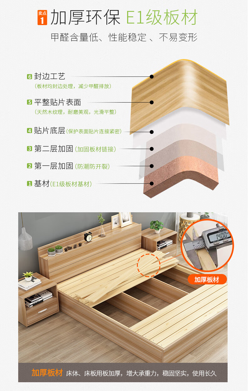 现代简约板式床双人1.