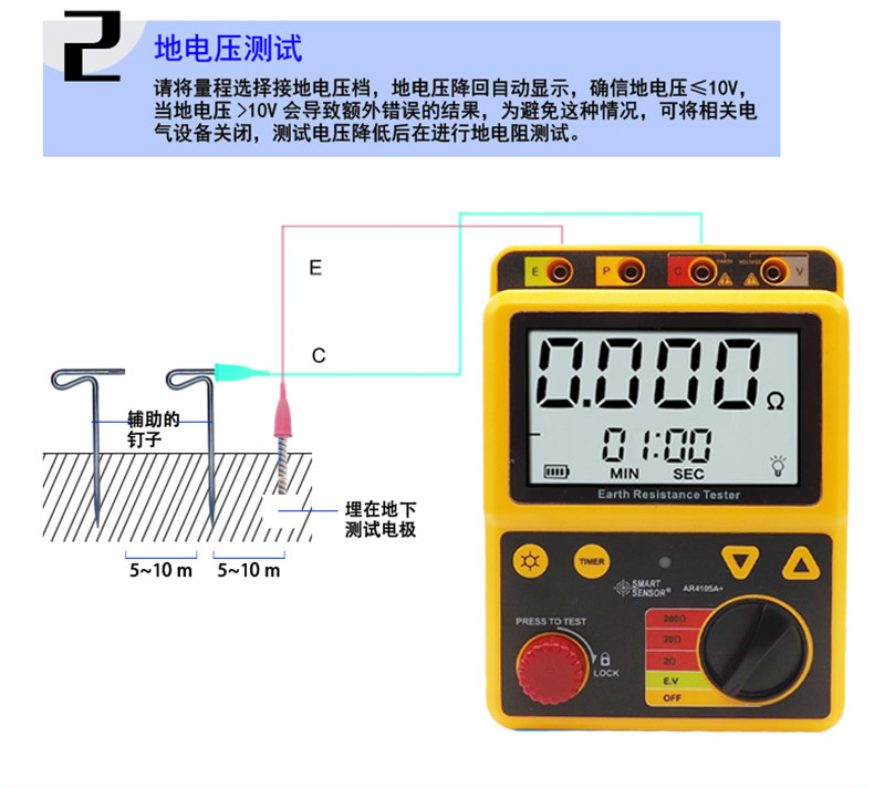 极立耐定制防雷电阻接地摇表接地电阻测试仪数字接地电阻表摇表防雷