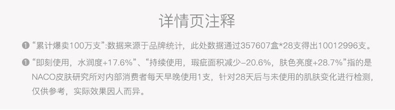 NACO 烟酰胺精华 原液安瓶玻尿酸褪黑提亮肤色补水保湿 5%烟酰胺到手2盒
