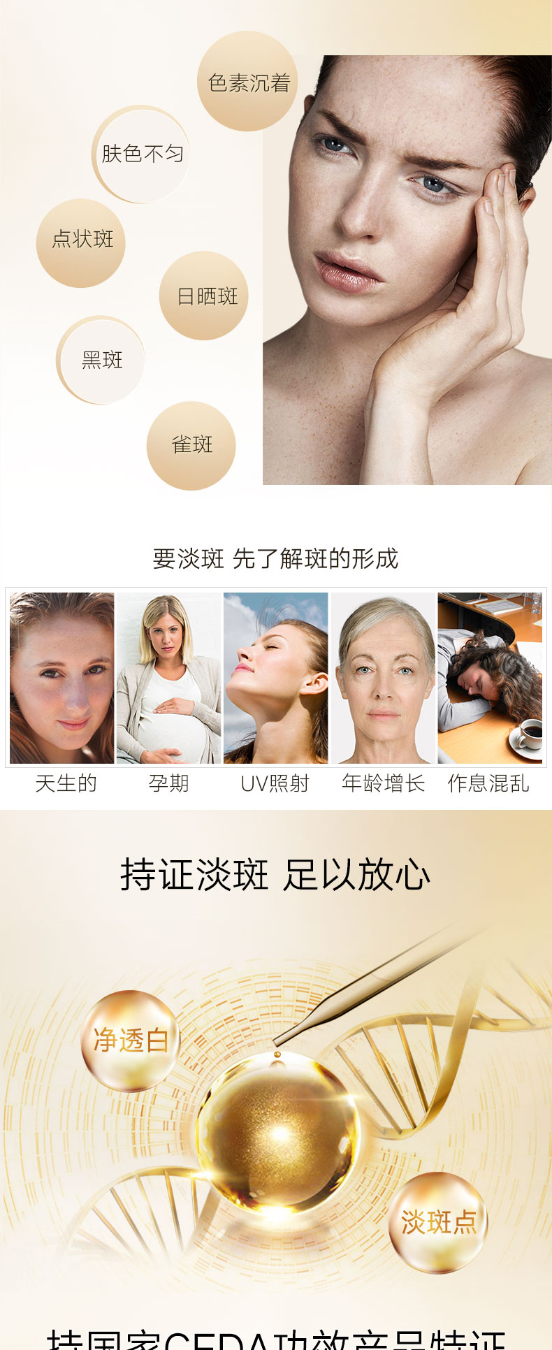 fUT美白祛斑霜女士面霜淡化黑色素黄褐斑雀斑晒斑老年斑补水保湿男 持证祛斑霜30g 【送.美白精华】