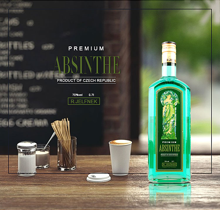 捷克苦艾酒 鲁道夫苦艾酒 absinthe 洋酒原装进口高度酒 700ml