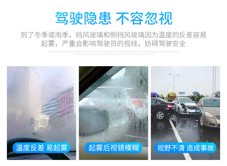 车仆汽车玻璃防雨剂长效后视镜雨天防水喷雾剂雨敌镀膜驱水剂除雾神器