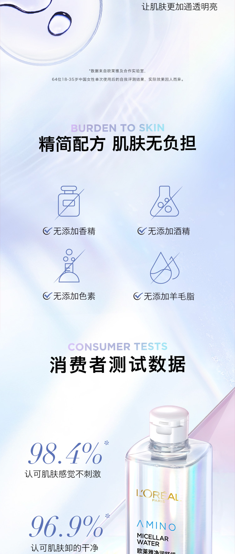 欧莱雅（LOREAL） 欧莱雅三合一卸妆水液脸部温和清洁无刺激眼唇免洗敏感肌适用学生女 无酒精氨基酸 （倍润型）400ml+95ml*2