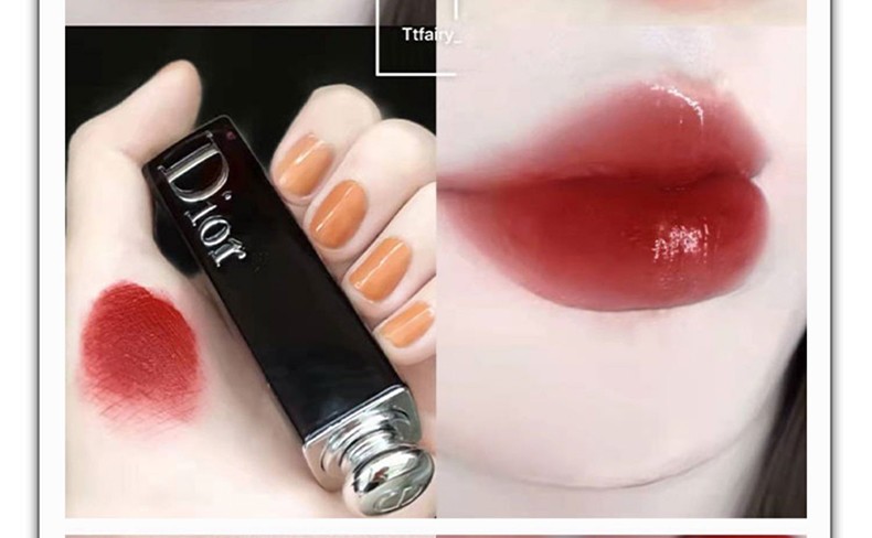 迪奥（Dior） 口红滋润显色瘾诱超模漆光黑管唇膏固体520情人节礼物送女朋友 粉色限定外壳