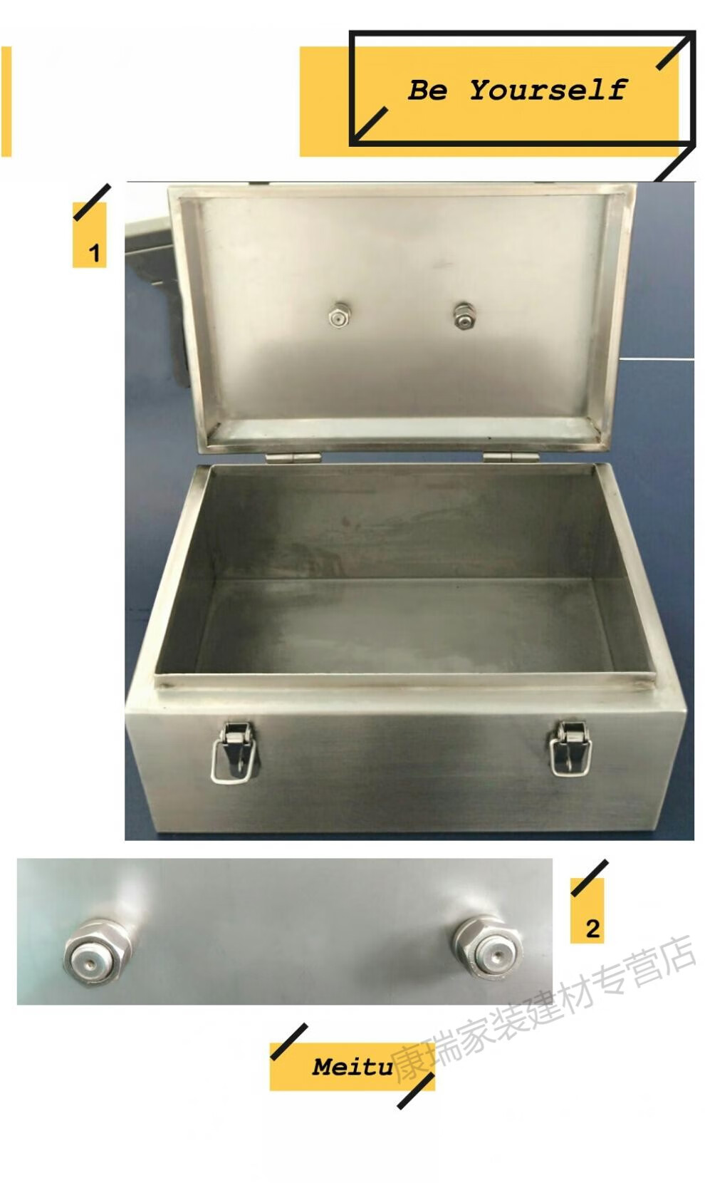 不锈钢工具箱手提式加厚结实防水收纳存钱箱定做 304长30cm*宽20cm*高