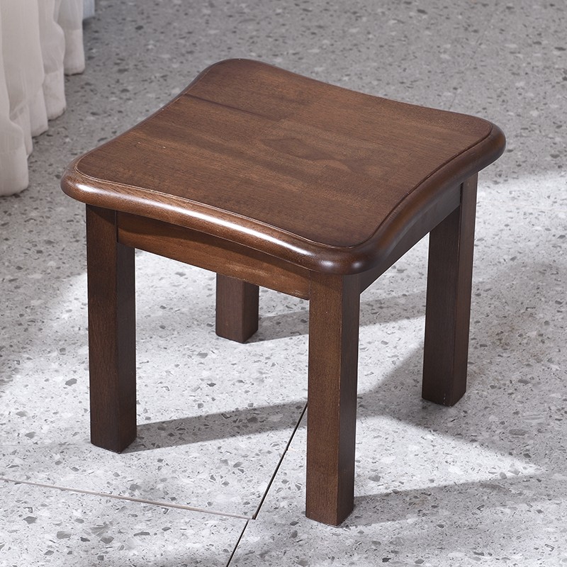 艺柳园 凳子实木小凳子换鞋凳小板凳凳子家用方凳木凳沙发凳 【实木艺术款】胡桃色