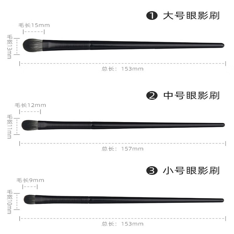 YAHLIGS 初学者彩妆4支眼影刷化妆刷套刷彩妆工具羊毛刷眼部刷卧蚕刷 01#蓝桥3支装(新款)