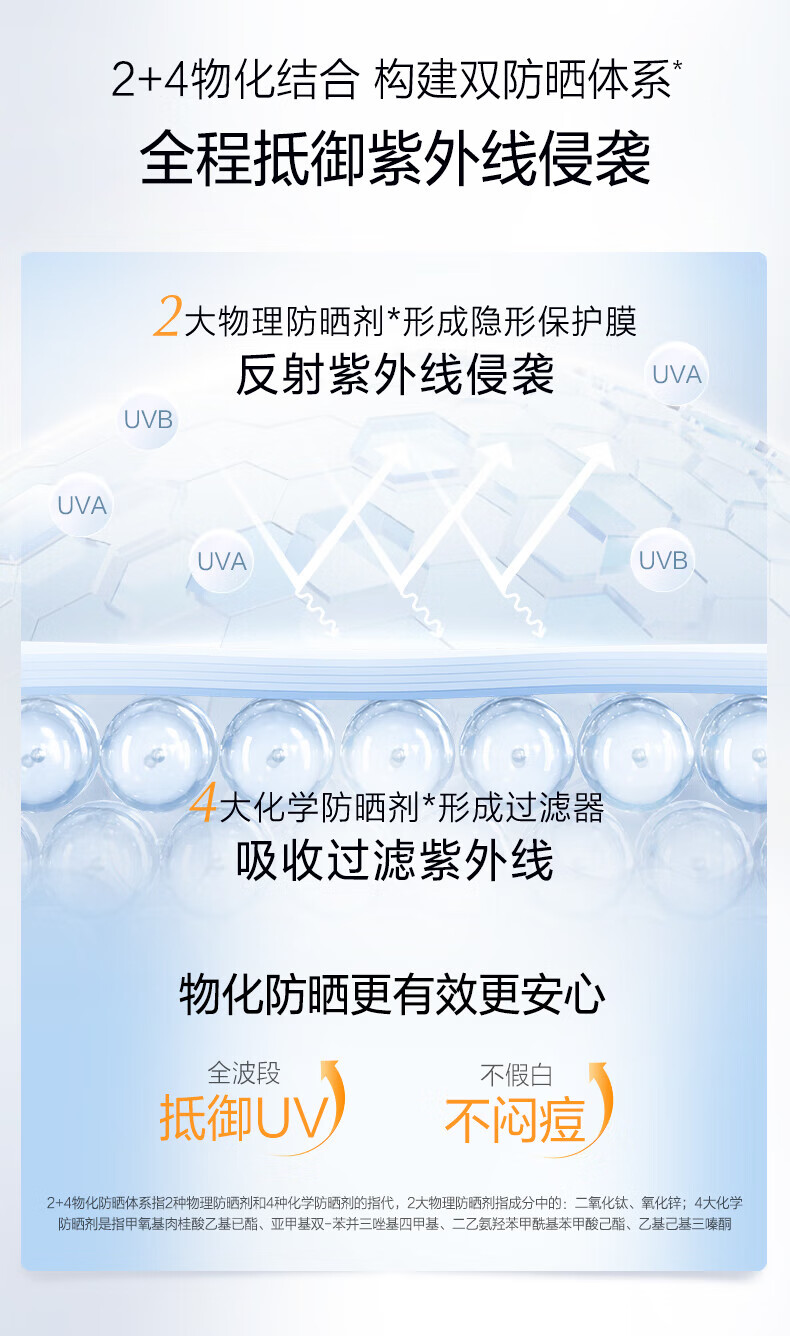 欧诗漫珍珠零感美白防晒乳50g多重防护隔离紫外线清爽妆前乳轻薄 【小光盾】特护防晒霜50g