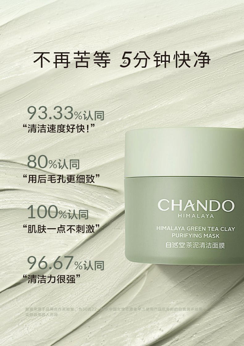 自然堂（CHANDO） 绿茶泥膜细致毛孔控油深层清洁面膜涂抹面膜不含酒精敏感肌男女 自然堂茶泥膜-100g