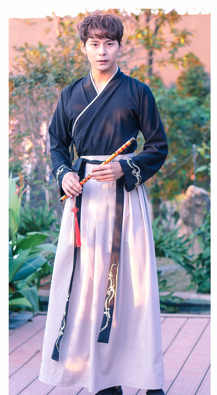 汉服男日常改良夏季传统交领襦裙古装长袍套装学生表演武侠客书生服