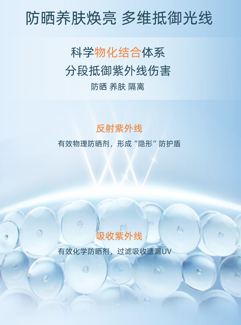 FV 冰肌隔离防晒精华乳隔离防晒二合一保湿男女学生党军训面部防晒 防晒霜2盒