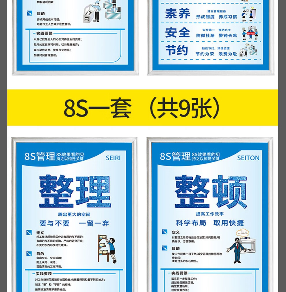 5s宣传标语标识牌 5s-15s企业工厂车间仓库车间生产现场文化管理海报