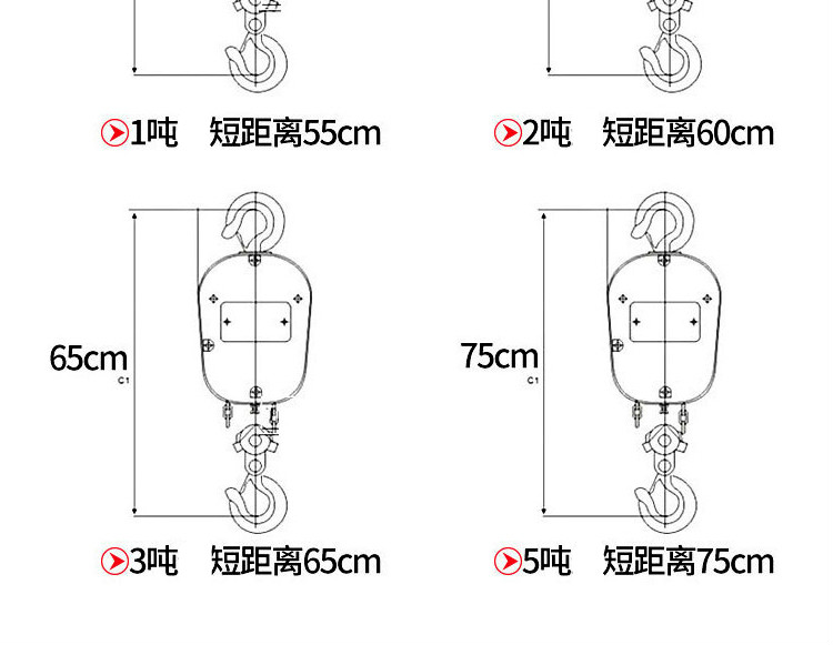 环链电动葫芦1吨2吨3吨5吨220v电动手拉吊葫芦倒链家用小吊提升机国标