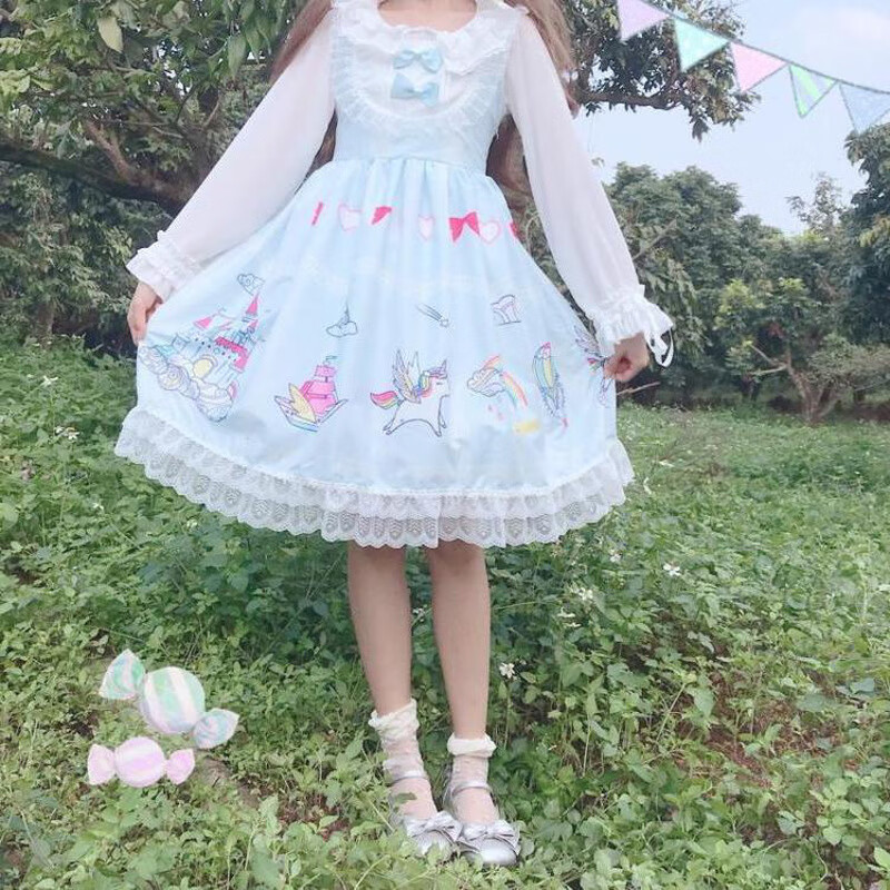 洛丽塔女童10岁儿童二次元衣服软妹萝莉塔lolita裙小学生日常 樱花粉