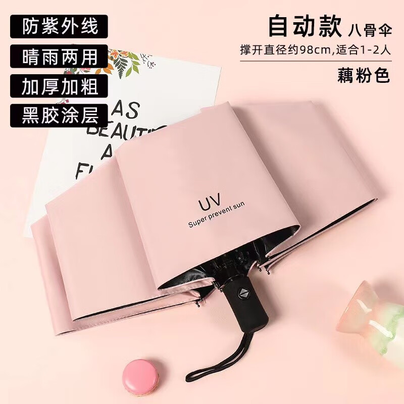 灰妮子美妆防护太阳照射户外出行晴雨通用 粉色