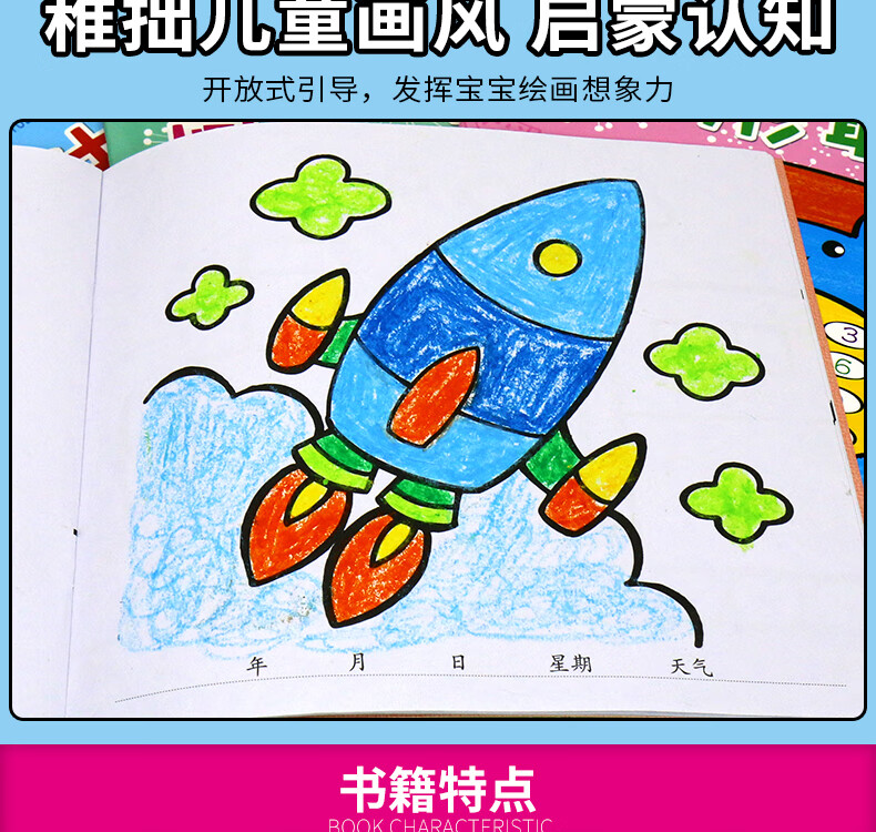 幼儿画画书0-2岁少儿绘画启蒙画画本涂色书3-6岁儿童画册涂》【摘要