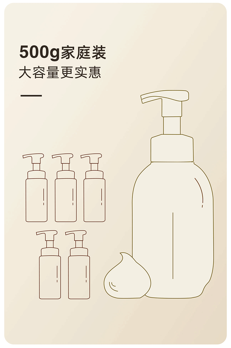 半亩花田洗面奶氨基酸米酵泡沫洁面慕斯保湿控油深层清洁敏感肌女男士 500g