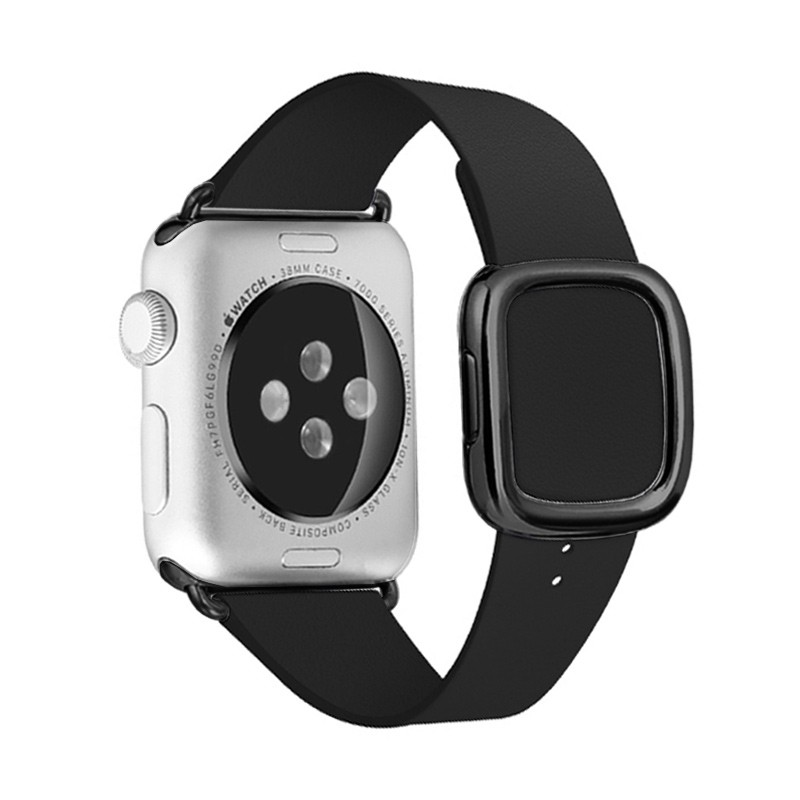 iwatch7/6/se/5表带现代风扣皮革苹果手表表带金属磁吸扣表带apple