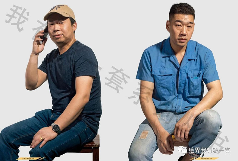 基础局部五官多角度光源素描人物头像带手半身像肖像照片对画临摹范