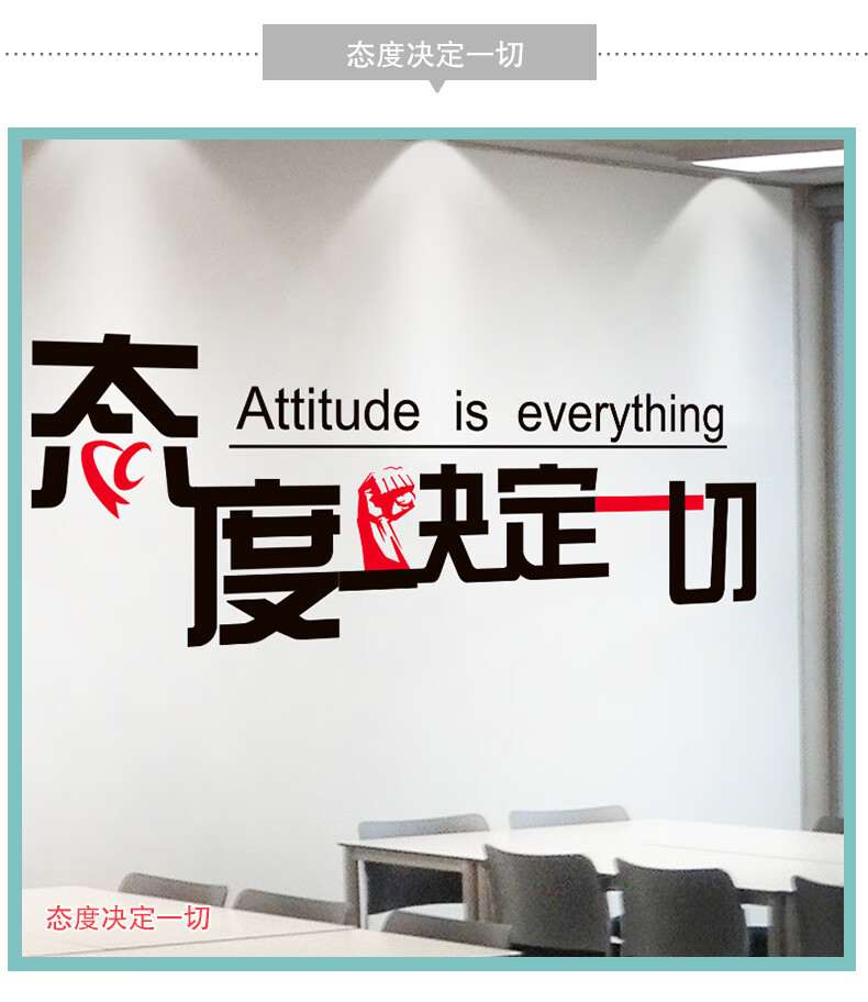 壁纸办公室装饰励志墙贴纸公司企业文化墙布置激励员工风采正能量标语