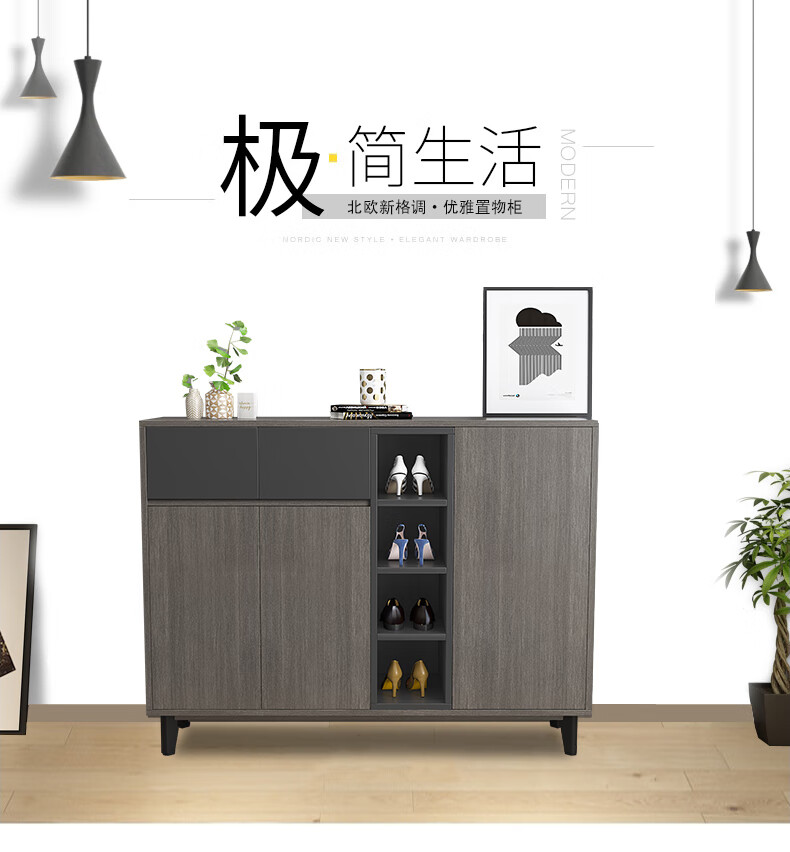 特伦顿鞋柜北欧现代极简约小户型经济型鞋柜置物收纳门厅柜