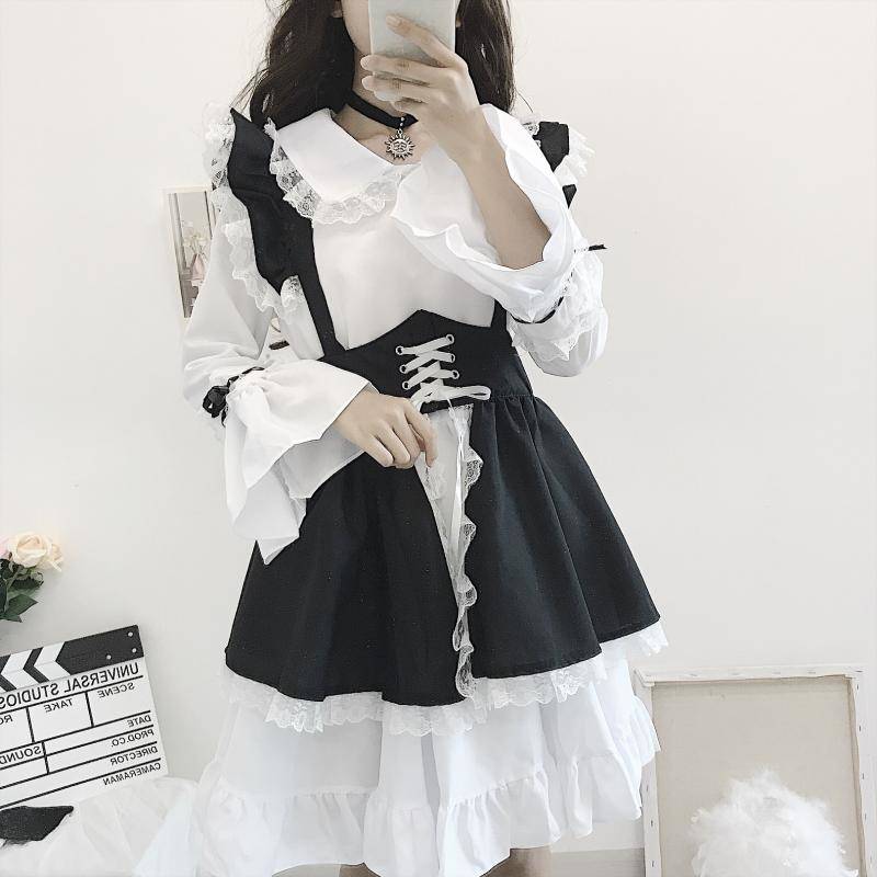 洛丽塔lo裙lolita女装日系甜美气质lolita洛丽塔洋装复古长袖op连衣裙