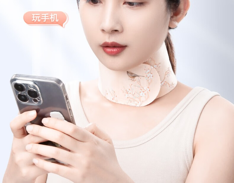 妮丽雅定制款颈膜固定带可水洗颈部敷脖子面膜颈带绑带颈纹带辅助工具 香芋粉黛【不卡不勒脖子】