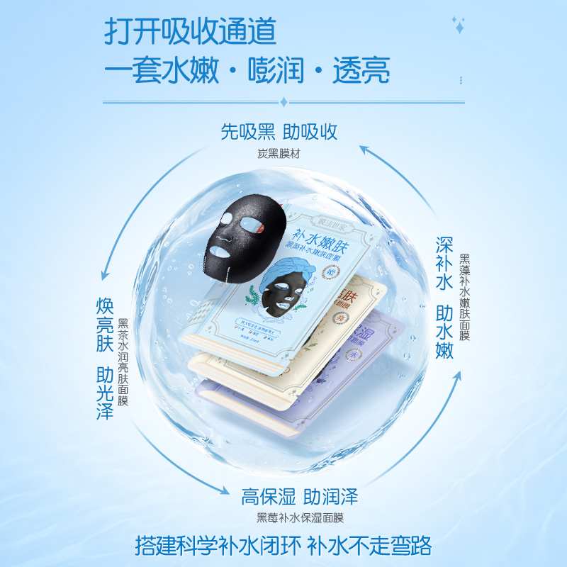 膜法世家 补水保湿面膜贴3片装【随机发货】-商