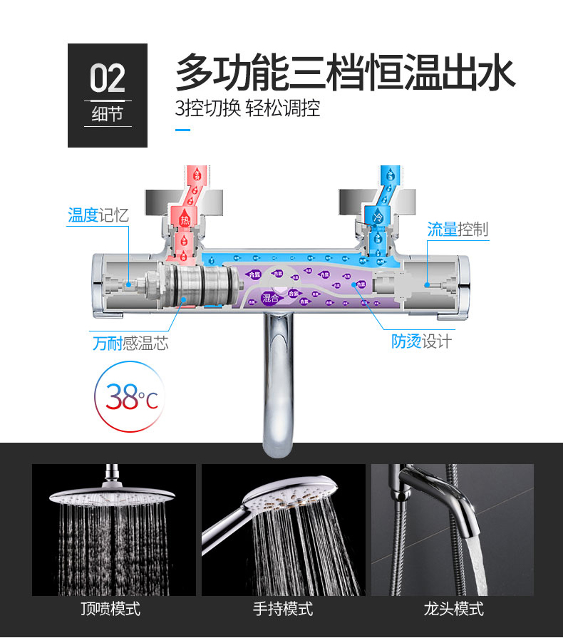 全铜龙头浴室花洒 淋浴器 增压可升降花洒喷头 a款 店长力荐恒温花洒