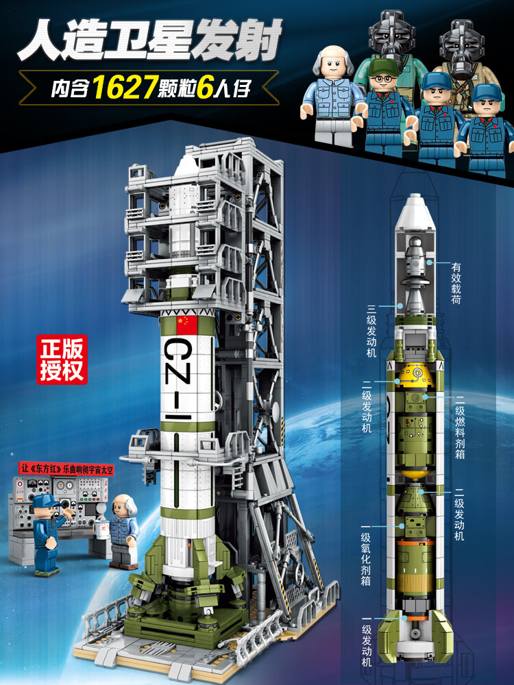 乐高lego积木中国空间站天宫一号长征五号火箭模型神州飞船13玩具遥控