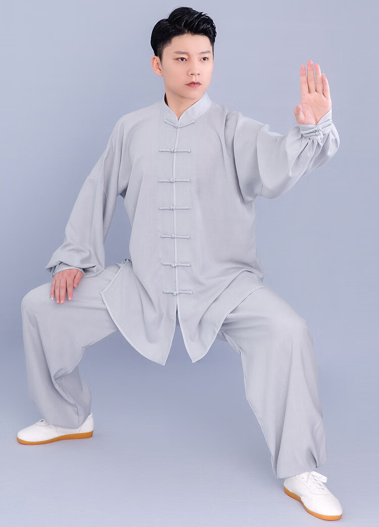 太极服女夏季棉麻练功服装男春秋中老年太极拳武术表演服特价清仓