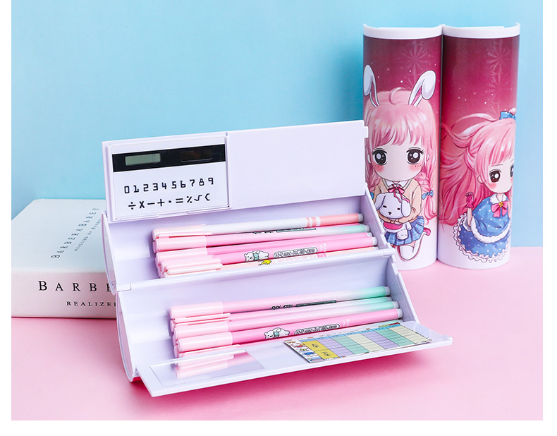 星座圆柱形笔盒男女孩韩版创意简约可爱笔袋儿童初中小学生圆筒铅笔盒