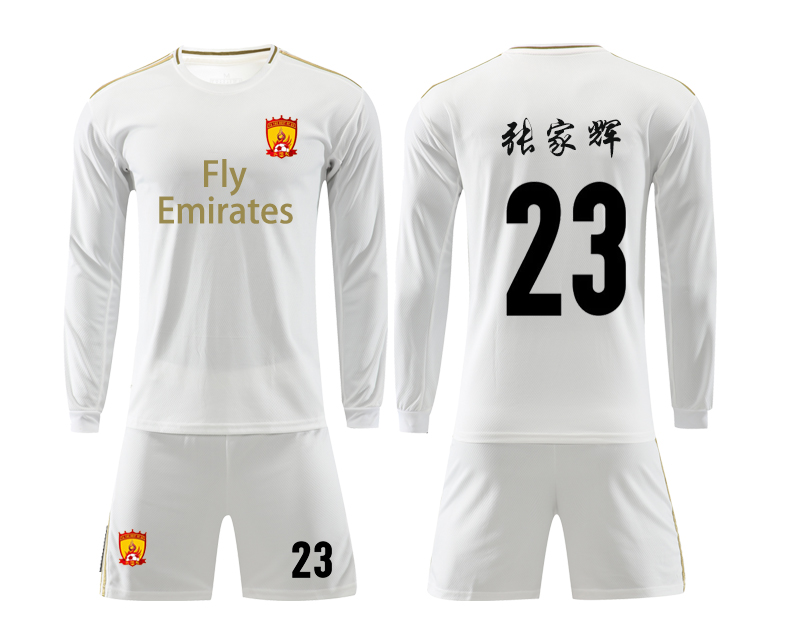1920赛季皇马球衣23号哈扎尔长袖足球服套装定制短袖训练服队服夏足球
