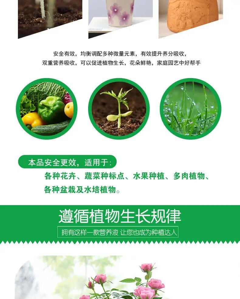 酷果汇 植物营养液花肥料通用液体肥家用花卉盆栽养花叶面肥绿萝多肉水培 营养液 500ml【2桶】